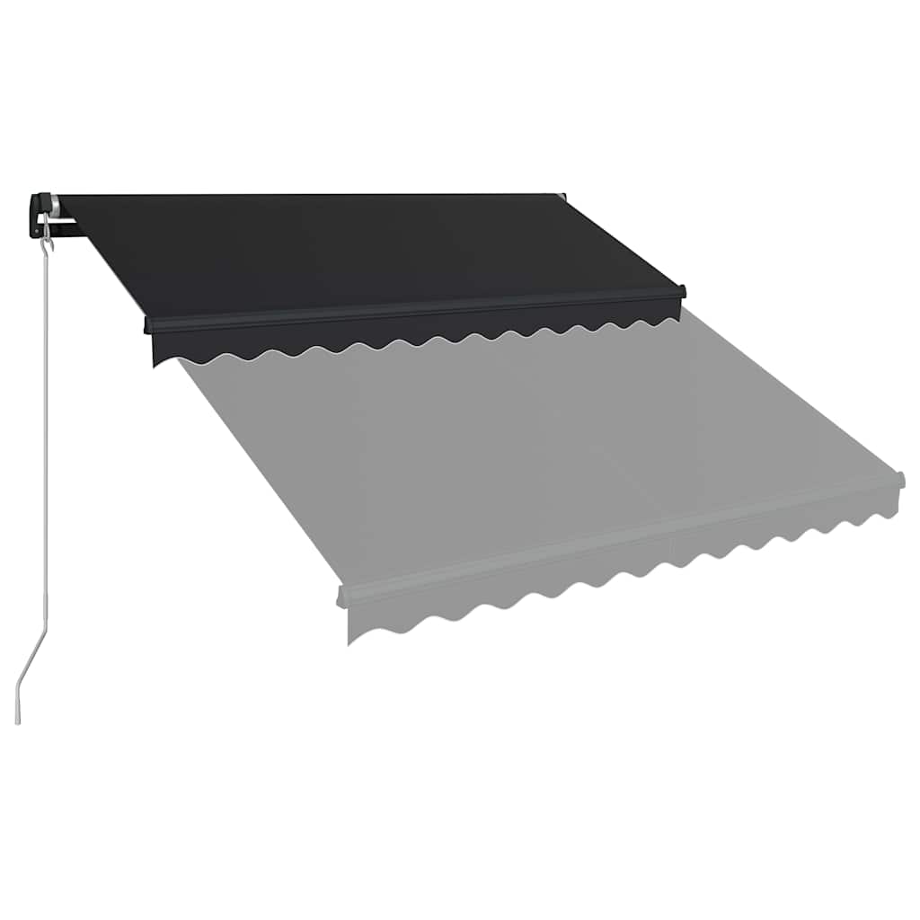 Awning 5X3M Manual Retractable Patio Cream Sun Shade Canopy Aluminium Frame Blue