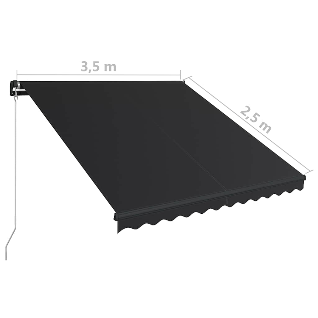 Awning 5X3M Manual Retractable Patio Cream Sun Shade Canopy Aluminium Frame Blue