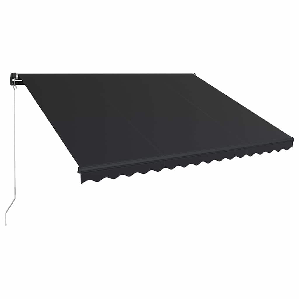 Awning 5X3M Manual Retractable Patio Cream Sun Shade Canopy Aluminium Frame Blue
