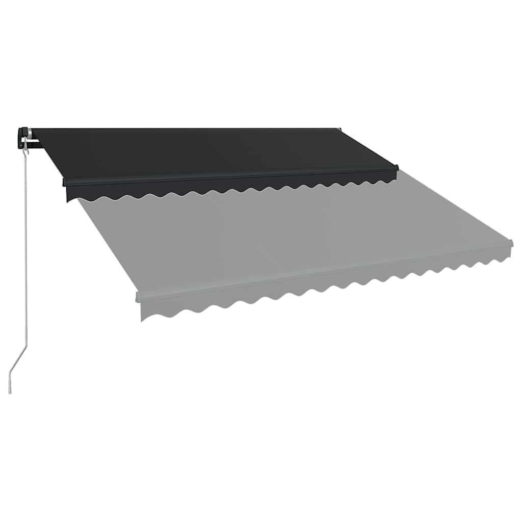 Awning 5X3M Manual Retractable Patio Cream Sun Shade Canopy Aluminium Frame Blue