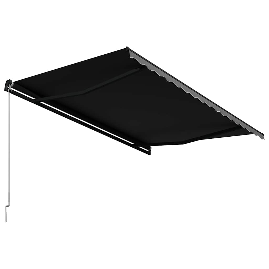 Awning 5X3M Manual Retractable Patio Cream Sun Shade Canopy Aluminium Frame Blue