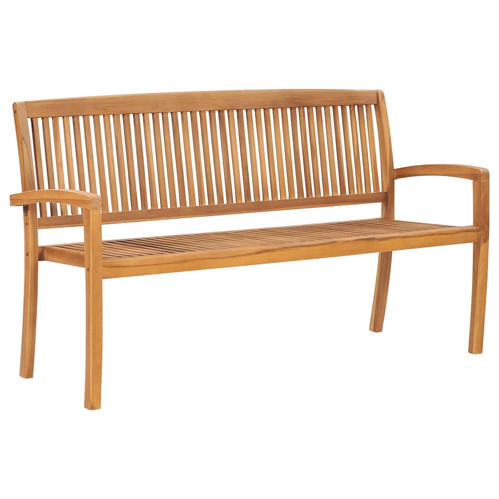 3-Seater Stacking Garden Bench Solid Teak Wood