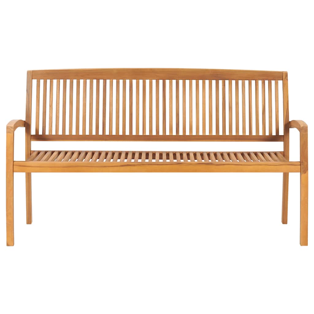 3-Seater Stacking Garden Bench Solid Teak Wood
