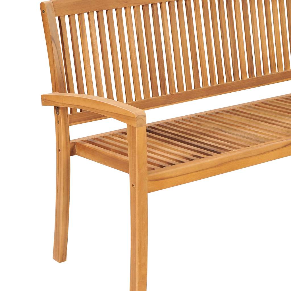 3-Seater Stacking Garden Bench Solid Teak Wood