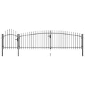 Garden Fence Gate Woerden With Spear Top 5X1.25 M Black