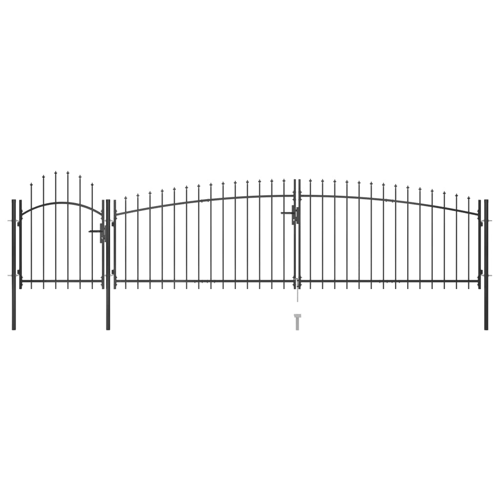 Garden Fence Gate Woerden With Spear Top 5X1.25 M Black