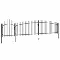 Garden Gate Black Double 5m Steel Driveway Fence Lockable Arched Woerden 5 x 2 m