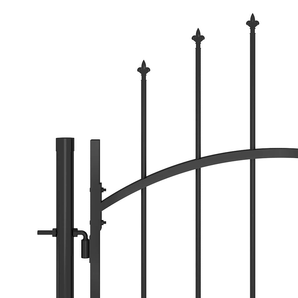 Garden Gate Black Double 5m Steel Driveway Fence Lockable Arched Woerden 5 x 2 m