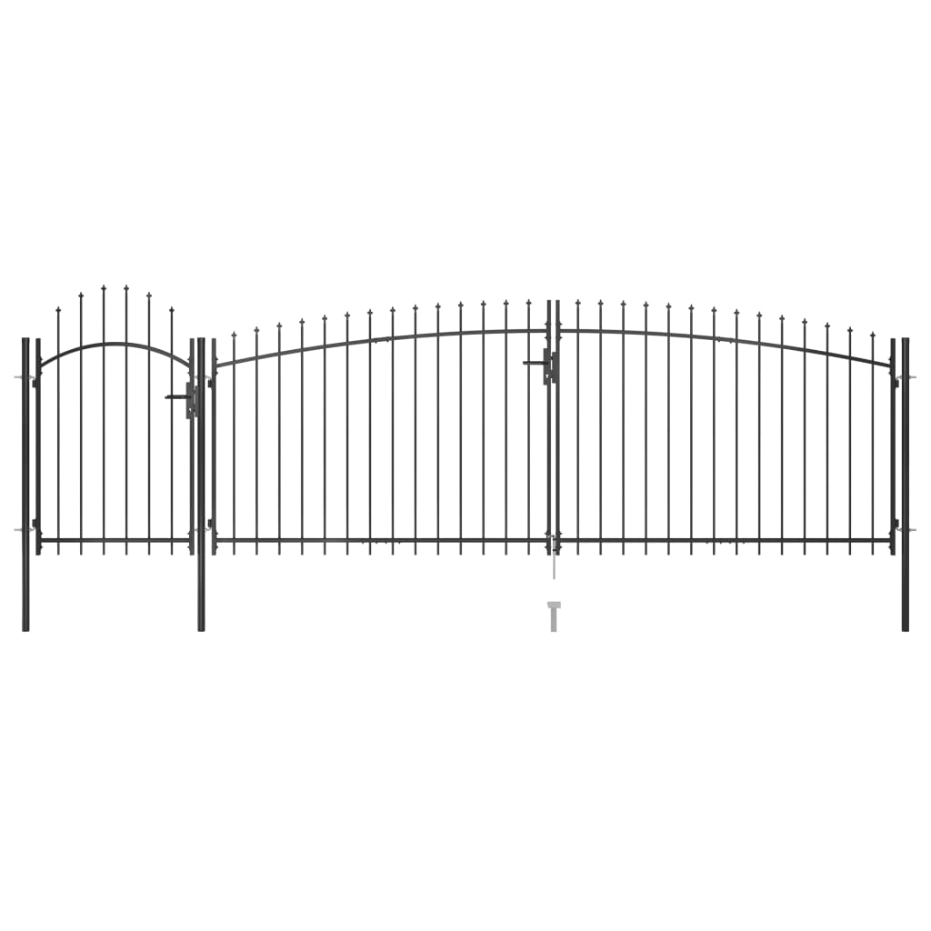 Garden Fence Gate Woerden With Spear Top 5X1.25 M Black