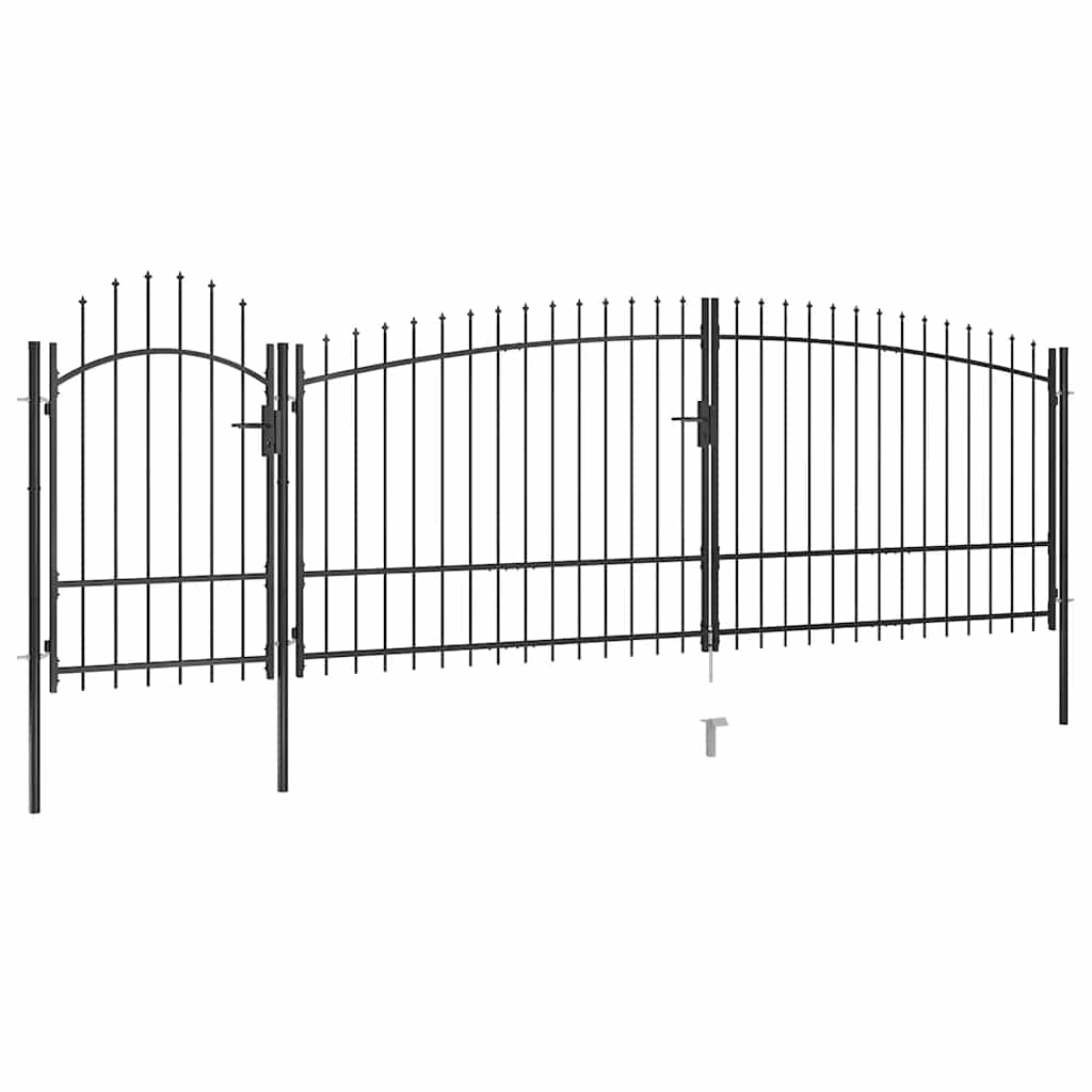 Garden Fence Gate Woerden With Spear Top 5X1.25 M Black