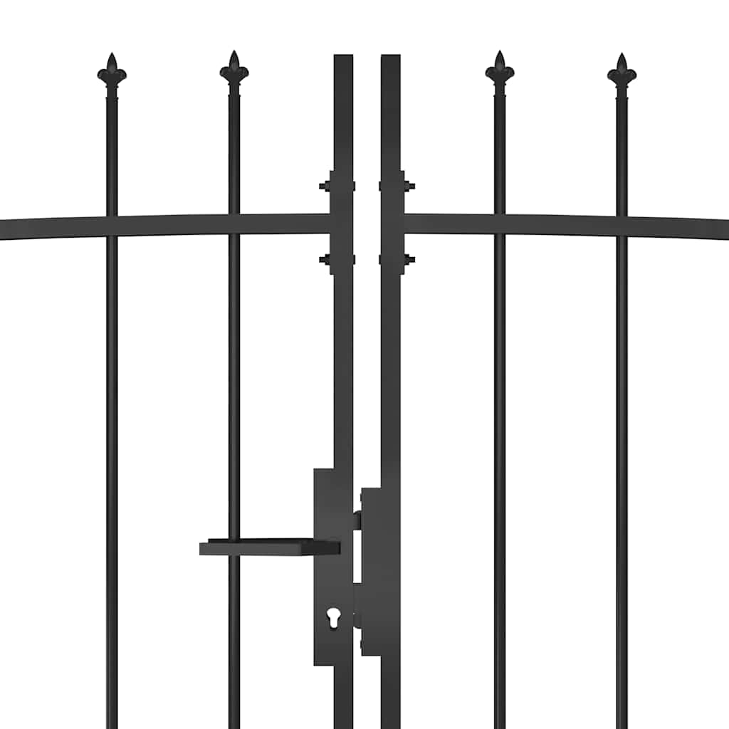 Garden Gate Black Double 5m Steel Driveway Fence Lockable Arched Woerden 5 x 2 m