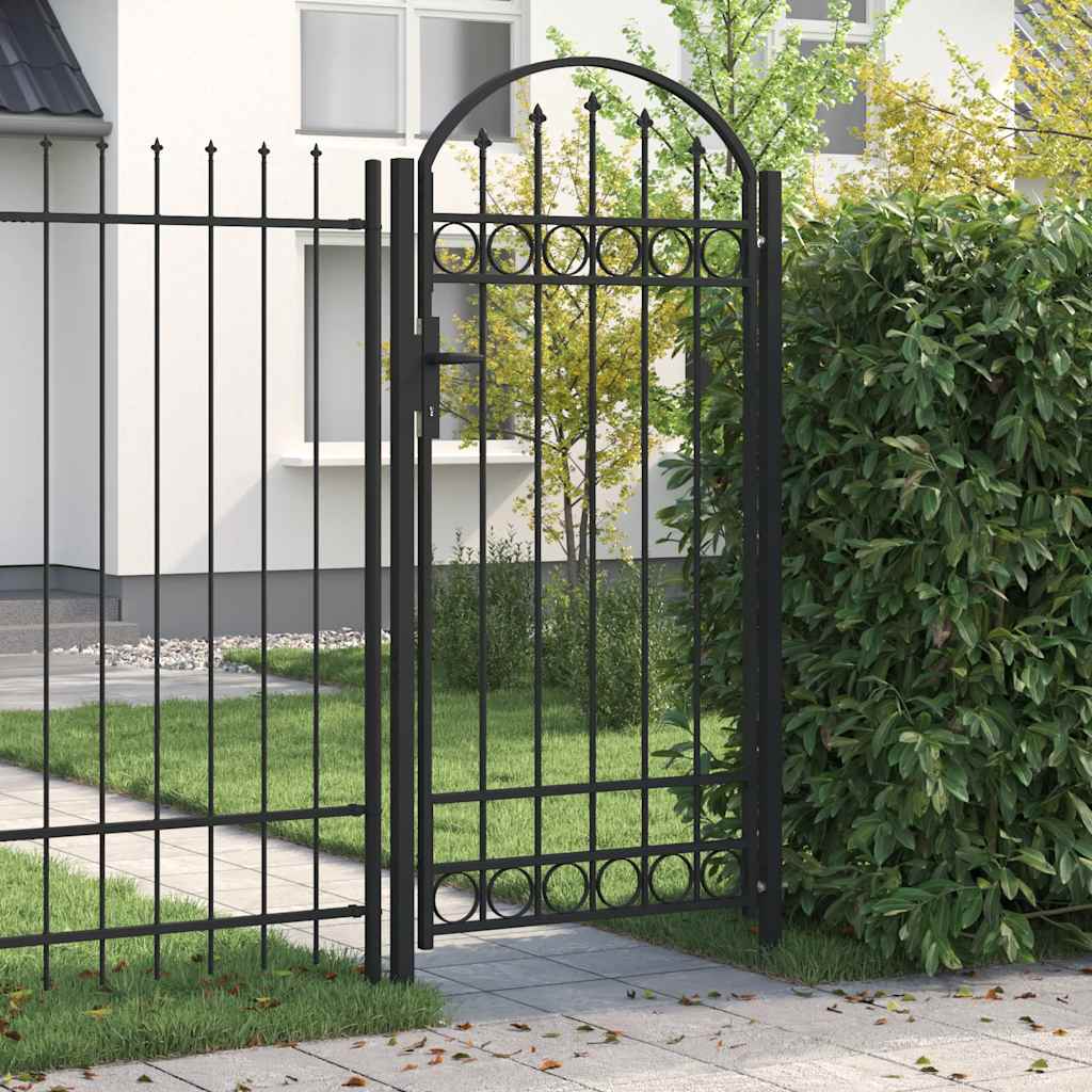 Fence Gate Assen 100 X 175 Cm Powder-Coated Steel Lockable
