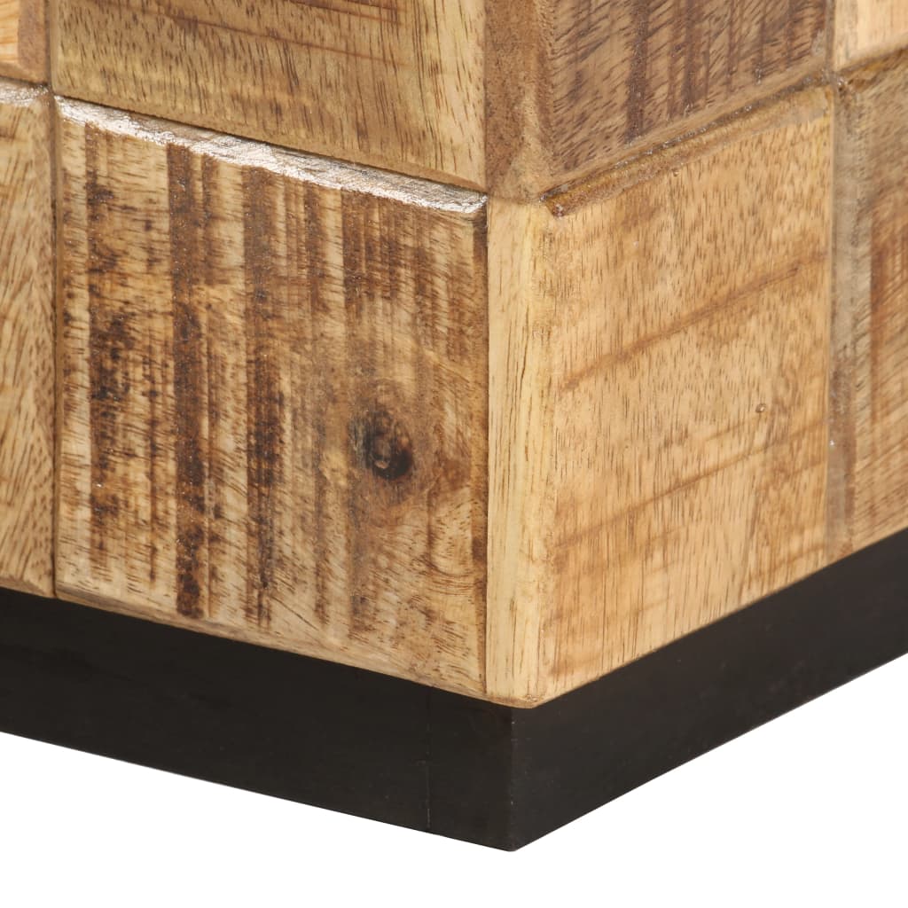Coffee Tables 2 Pcs With Block Design Rough Mango Wood