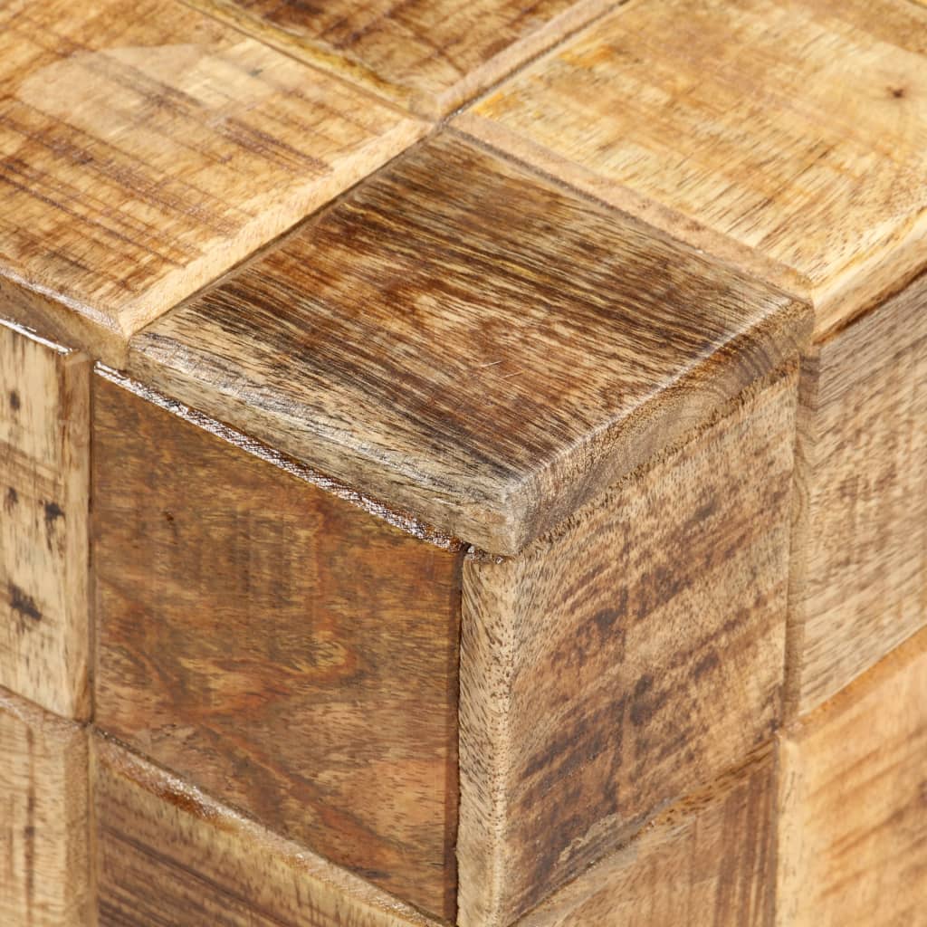 Coffee Tables 2 Pcs With Block Design Rough Mango Wood