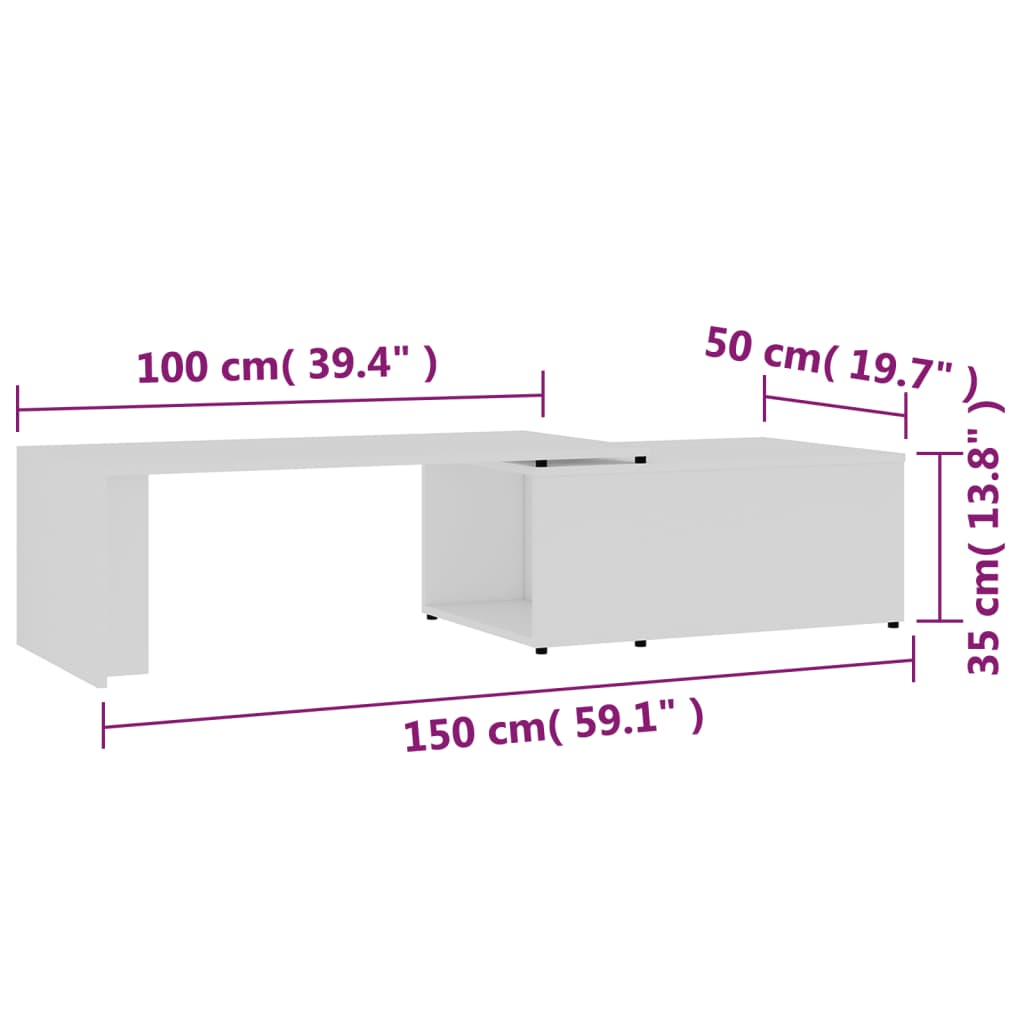 Coffee Table 150X50X35 Cm Engineered Wood