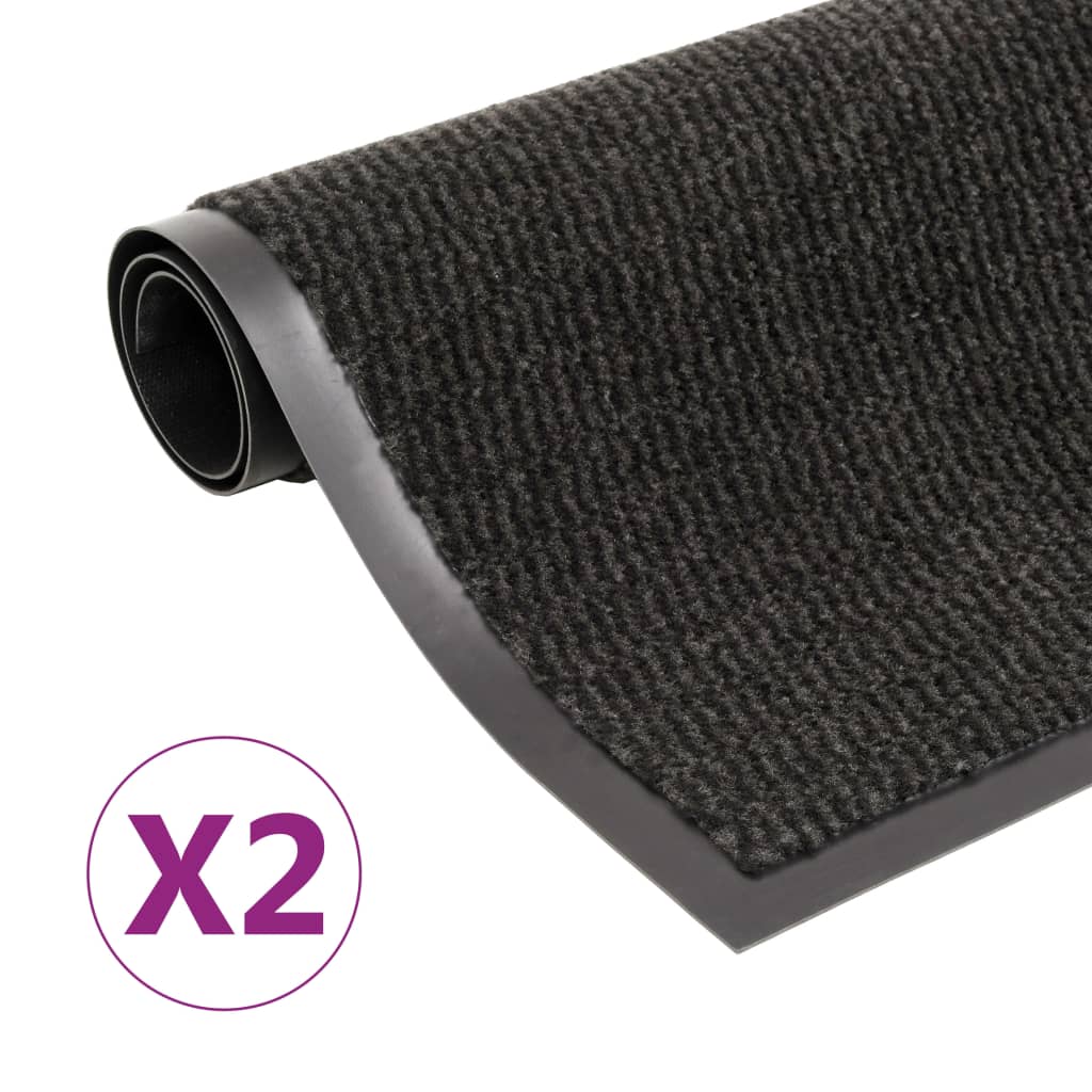 Dust Control Mats 2 Pcs Rectangular Tufted