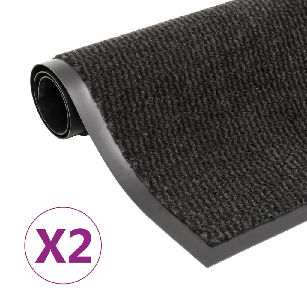 Dust Control Mats 2 Pcs Rectangular Tufted