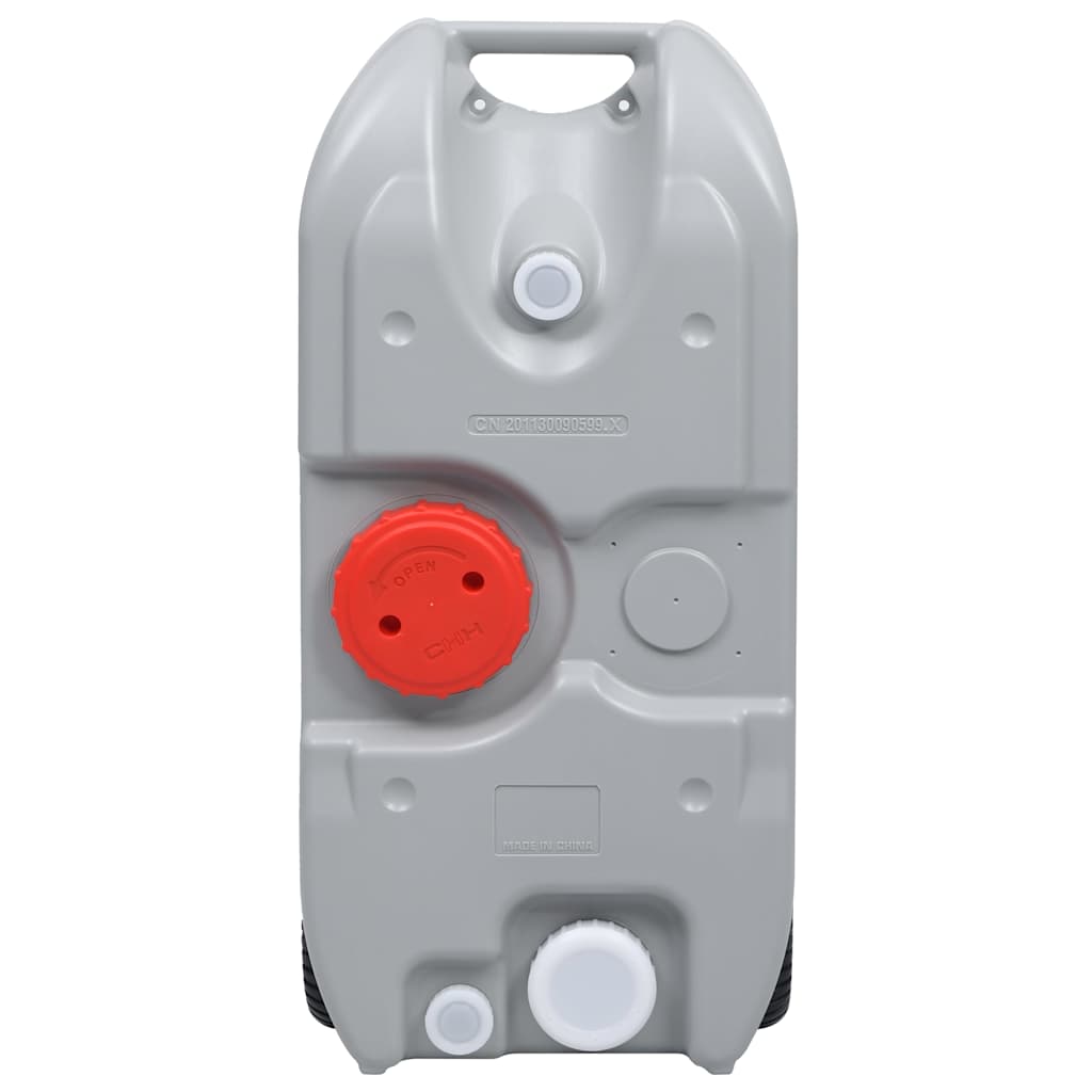 Camping & Hiking Wheeled Water Tank 40 L Grey Portable 37.5 cm