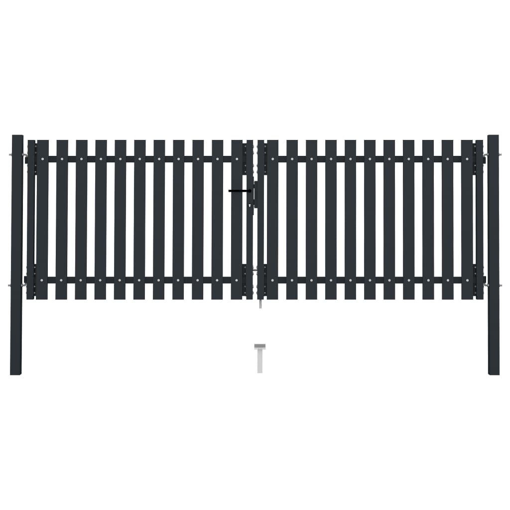 Double Door Fence Gate Steel Anthracite