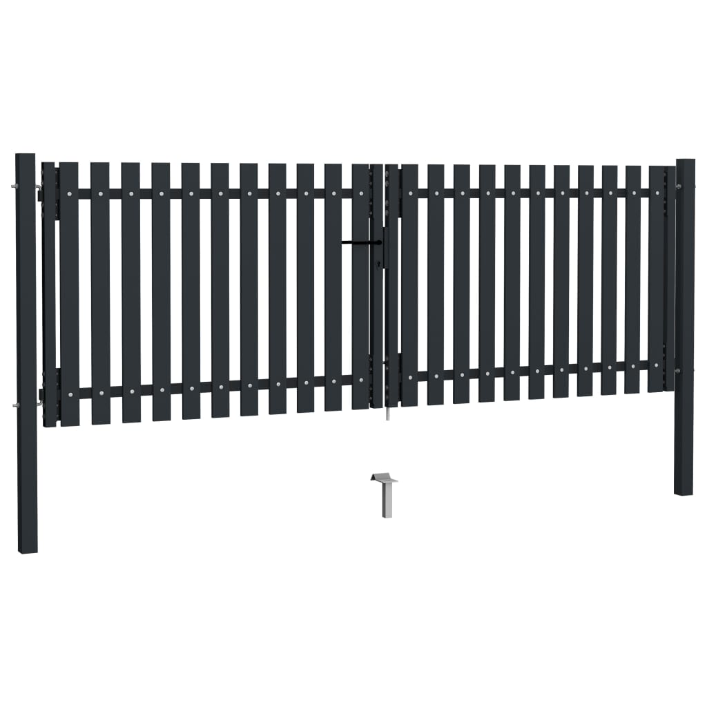 Double Door Fence Gate Steel Anthracite