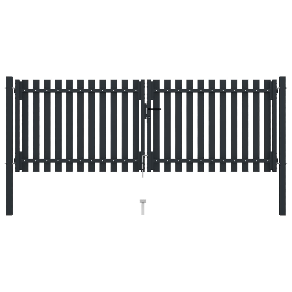 Double Door Fence Gate Steel Anthracite