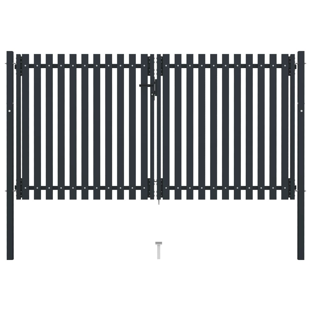 Double Door Fence Gate Steel Anthracite