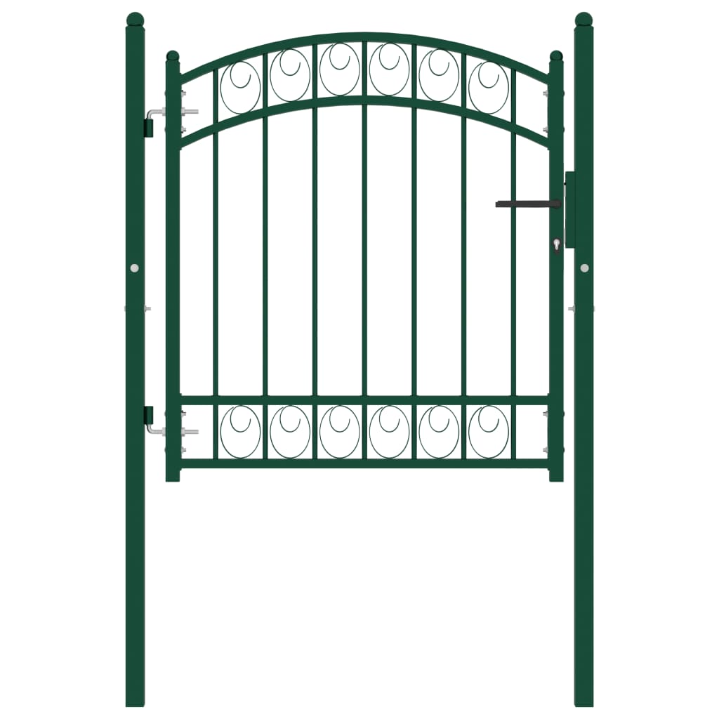 Fence Gate Emmen With Arched Top Steel 100X98.5 Cm