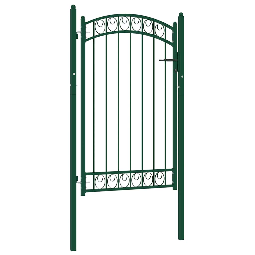 Fence Gate Emmen With Arched Top Steel 100X98.5 Cm