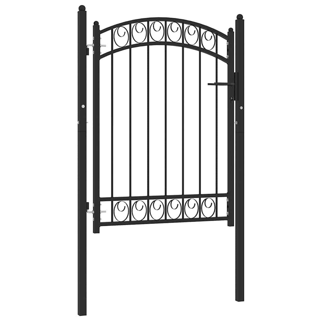 Fence Gate Emmen With Arched Top Steel 100X98.5 Cm