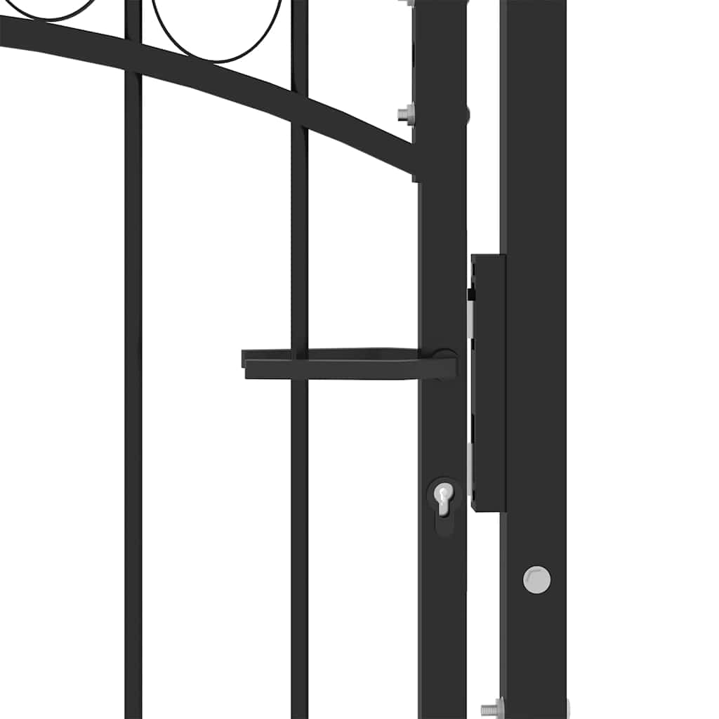 Fence Gate Emmen With Arched Top Steel 100X98.5 Cm