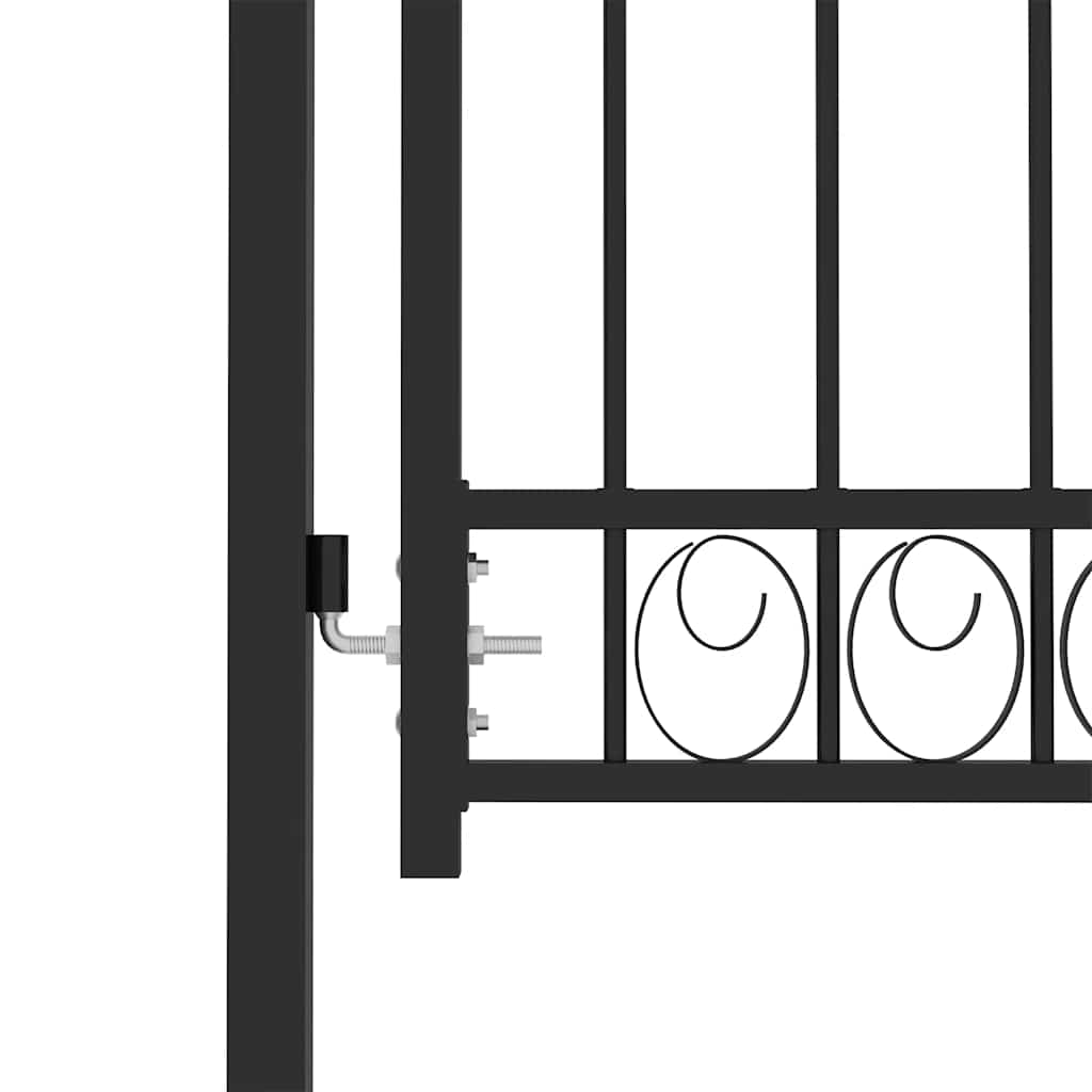 Fence Gate Emmen With Arched Top Steel 100X98.5 Cm