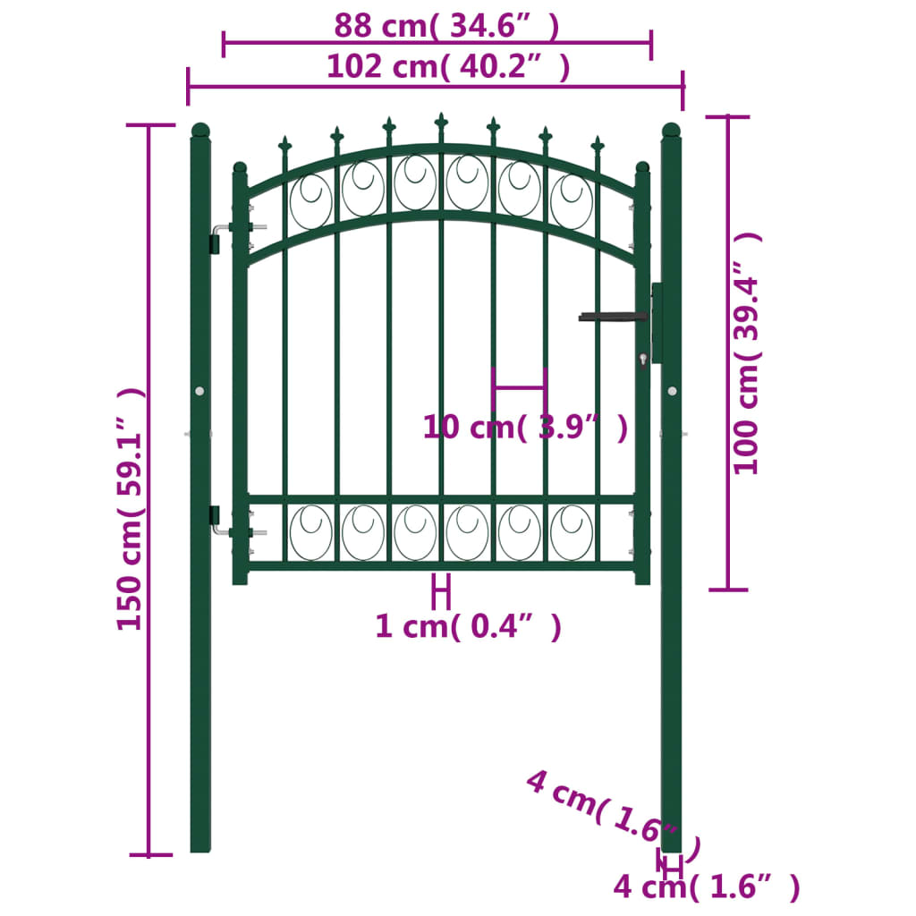 Fence Gate Emmen With Spikes Steel