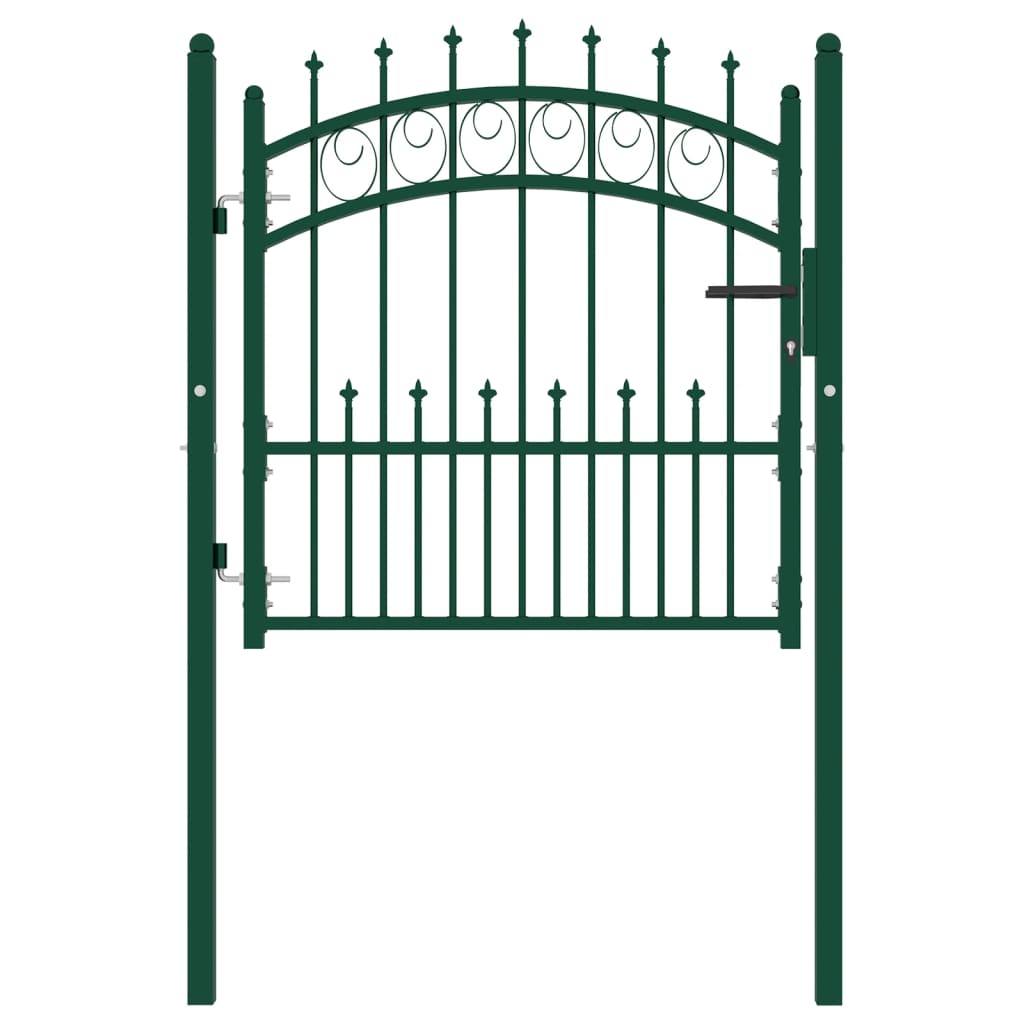 Fence Gate With Spikes Emmen 150 X 100 Cm Powder-Coated Steel