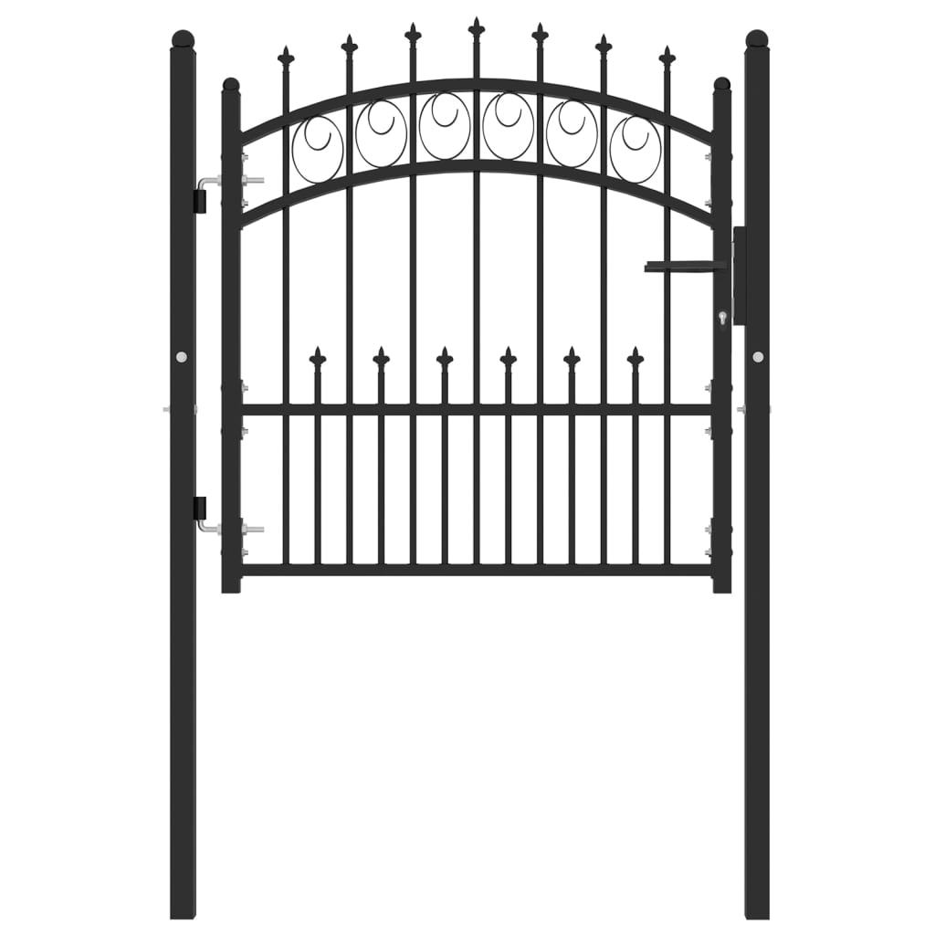 Fence Gate With Spikes Emmen 150 X 100 Cm Powder-Coated Steel