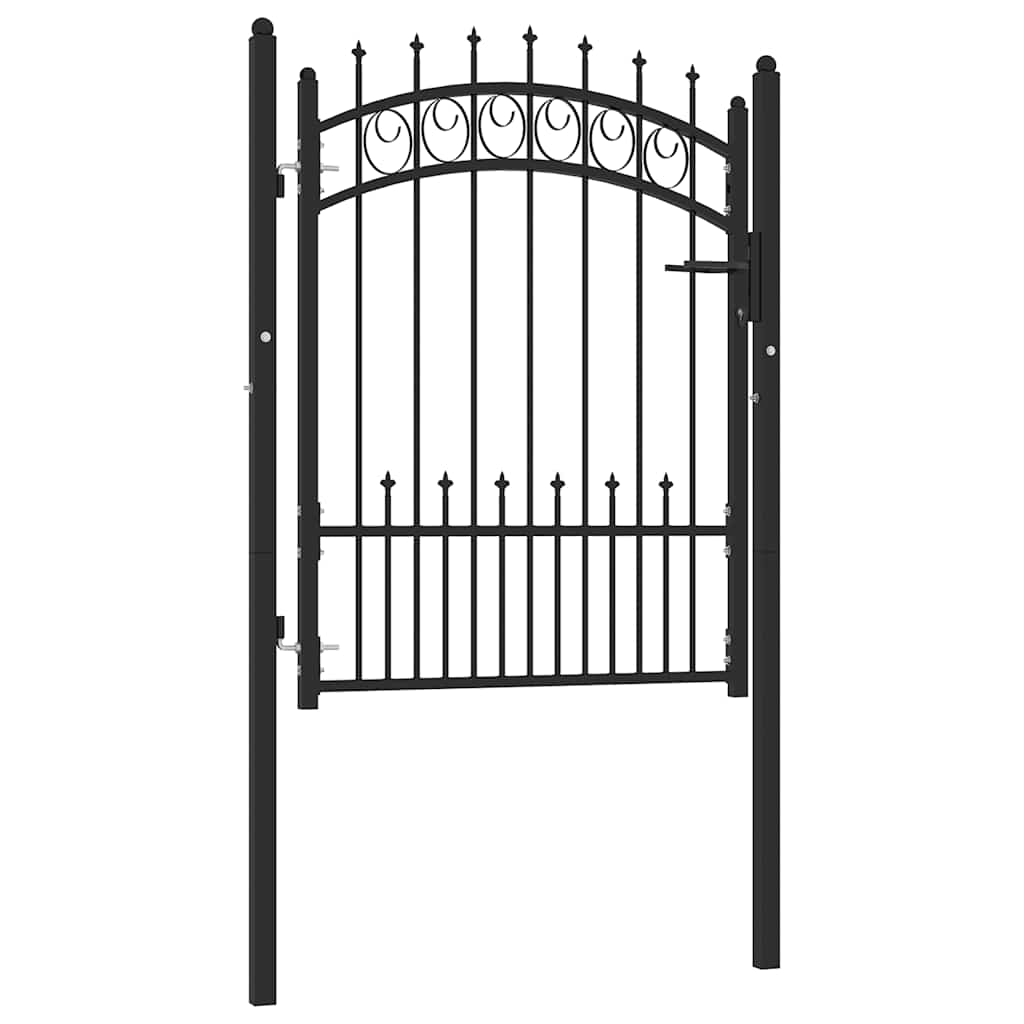 Fence Gate With Spikes Emmen 150 X 100 Cm Powder-Coated Steel