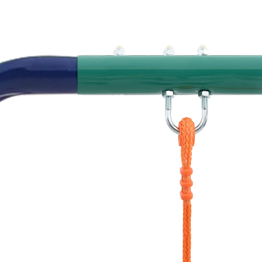 Swing Sets & Playsets Set Gymnastic Rings 4 Seats Steel Blue green and orange 38