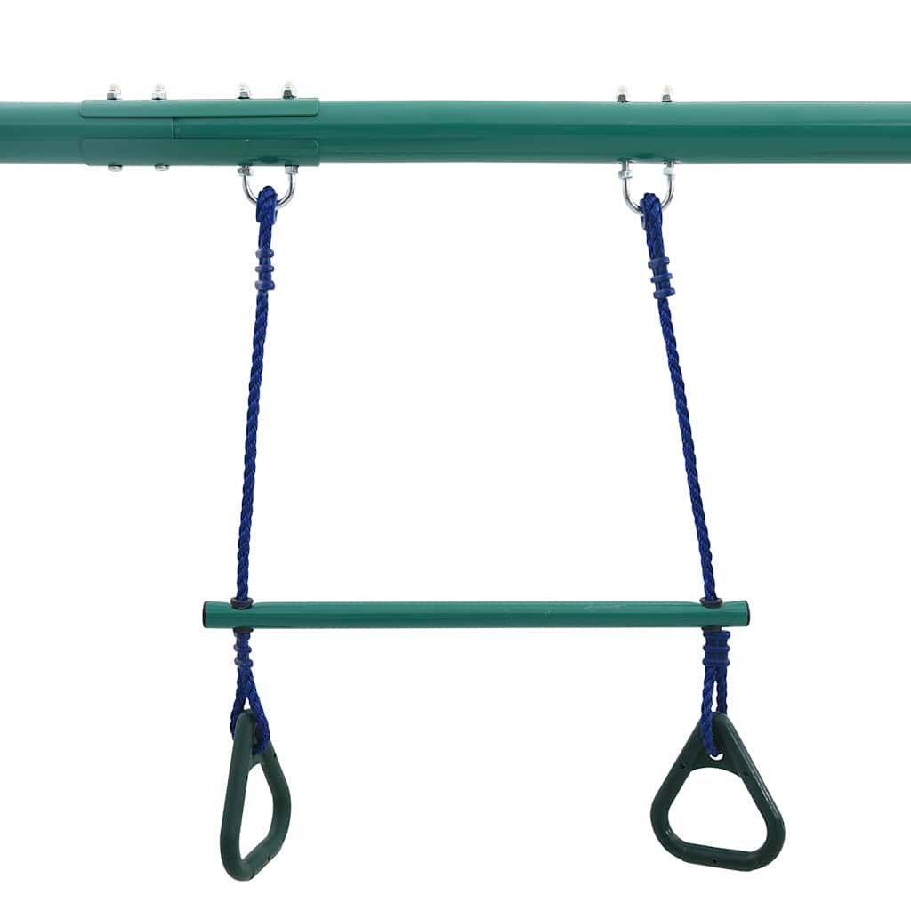 Swing Sets & Playsets Set Gymnastic Rings 4 Seats Steel Blue green and orange 38