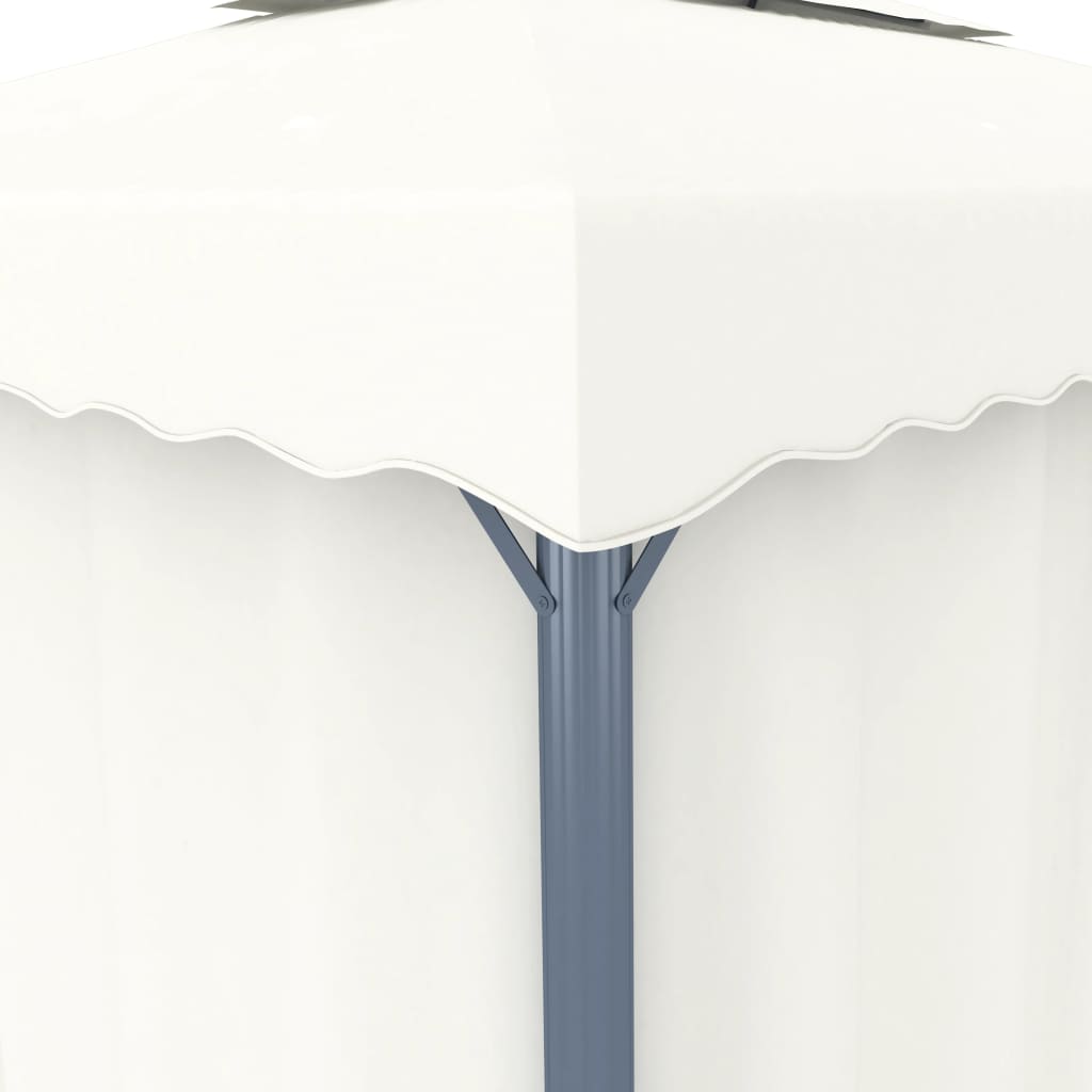 Gazebo With Curtain Cream Aluminium