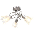 Ceiling Lamp With Transparent Glass Shades For 3 E14 Bulbs