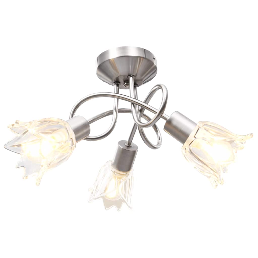 Ceiling Light Fixtures Lamp Transparent Glass Shades 3 E14 Bulbs LED tulip
