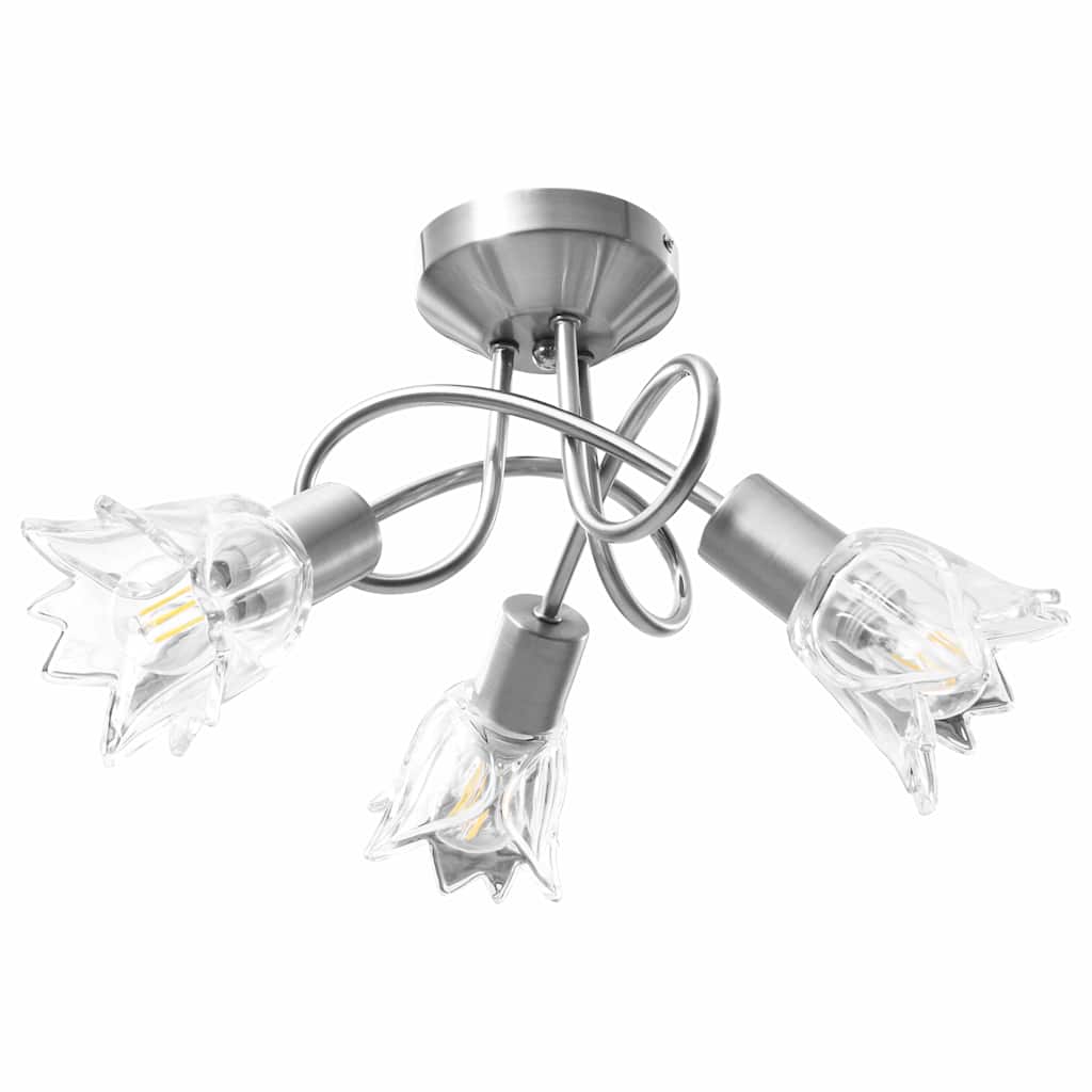Ceiling Light Fixtures Lamp Transparent Glass Shades 3 E14 Bulbs LED tulip