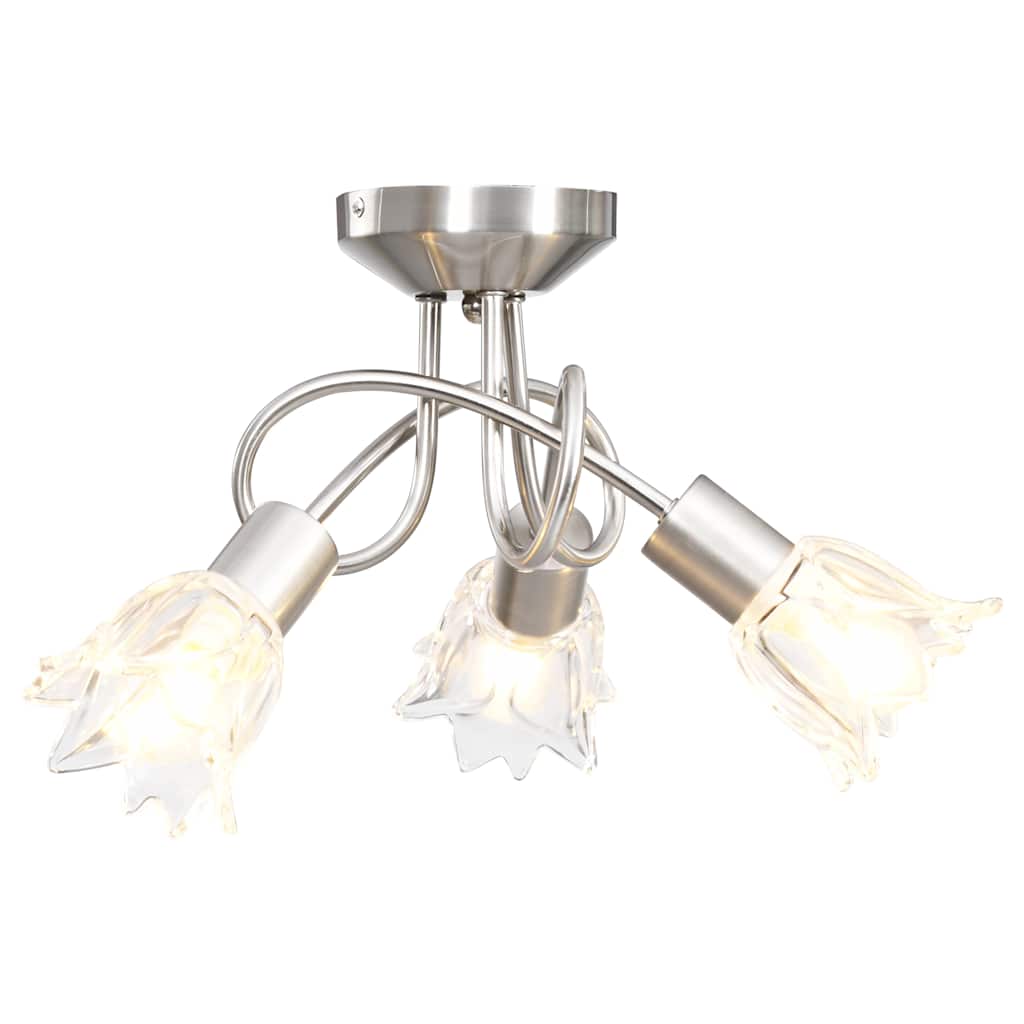 Ceiling Light Fixtures Lamp Transparent Glass Shades 3 E14 Bulbs LED tulip