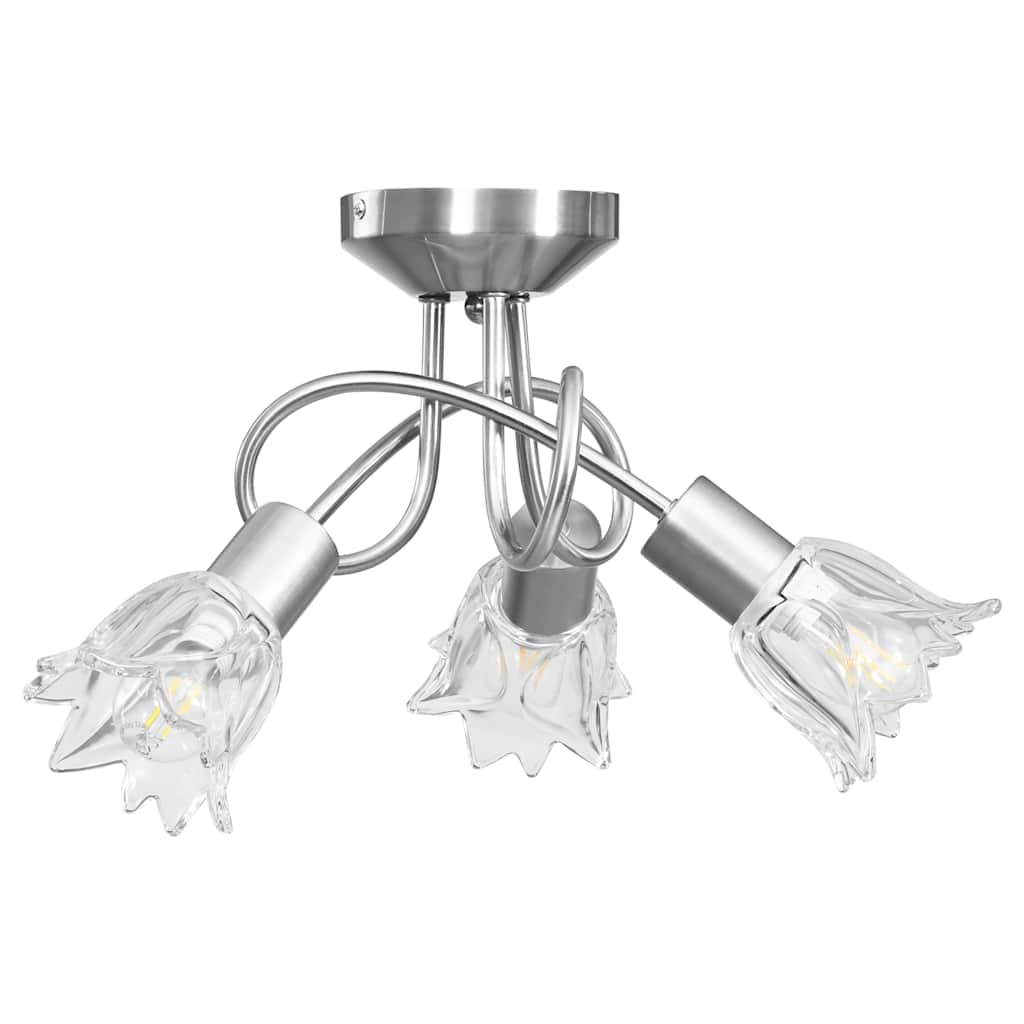 Ceiling Light Fixtures Lamp Transparent Glass Shades 3 E14 Bulbs LED tulip