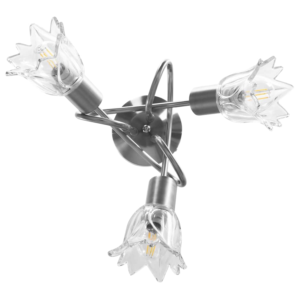 Ceiling Light Fixtures Lamp Transparent Glass Shades 3 E14 Bulbs LED tulip