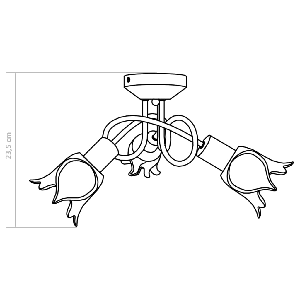 Ceiling Lamp With Transparent Glass Shades For 3 E14 Bulbs