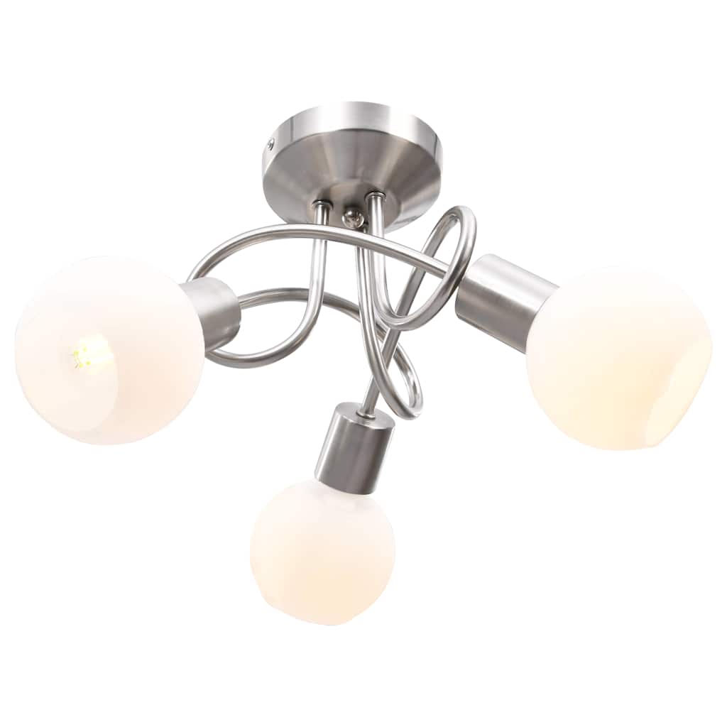 Ceiling Light Fixtures Lamp Transparent Glass Shades 3 E14 Bulbs LED Tulip Trans