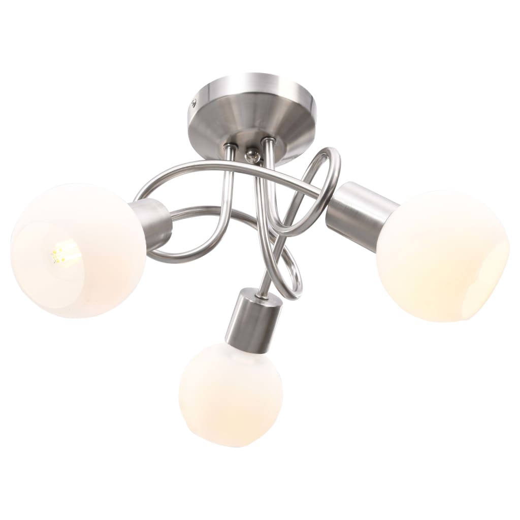 Ceiling Lamp With Transparent Glass Shades For 3 E14 Bulbs