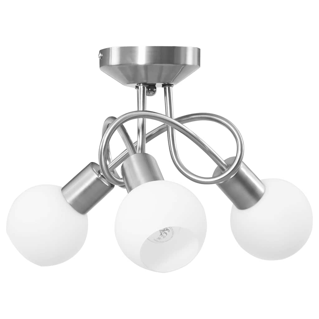 Ceiling Light Fixtures Lamp Transparent Glass Shades 3 E14 Bulbs LED Tulip Trans