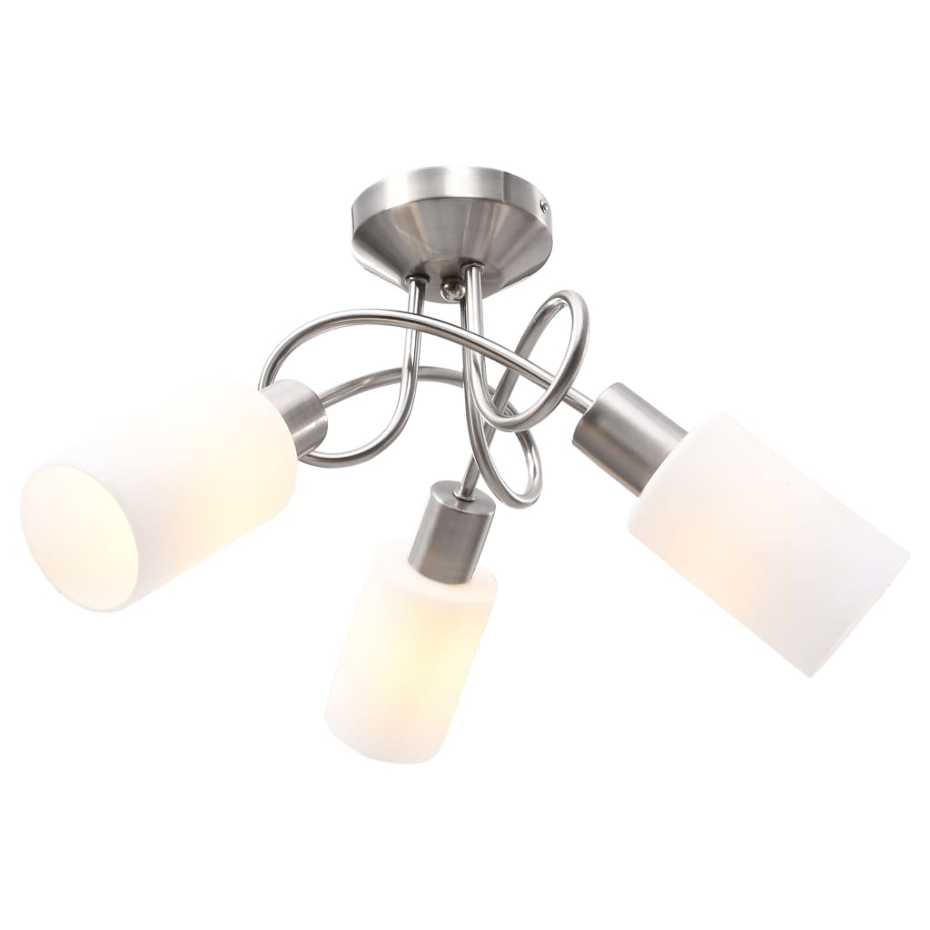 Ceiling Lamp With Transparent Glass Shades For 3 E14 Bulbs
