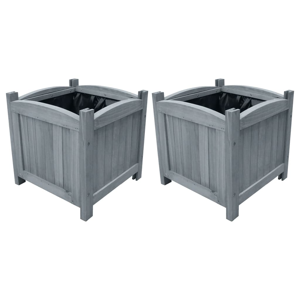Garden Raised Beds 2 Pcs 30X30X30 Cm Solid Firwood